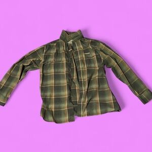 Men's Green Plaid Casual Button Down Flannel